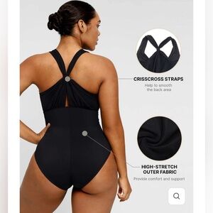 SHAPELLX Smart Sculpt Ruched Twist-Front Shaping Swimsuit